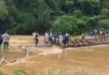 Colapsa puente provisional entre Don Juan y Yamasá por las lluvias